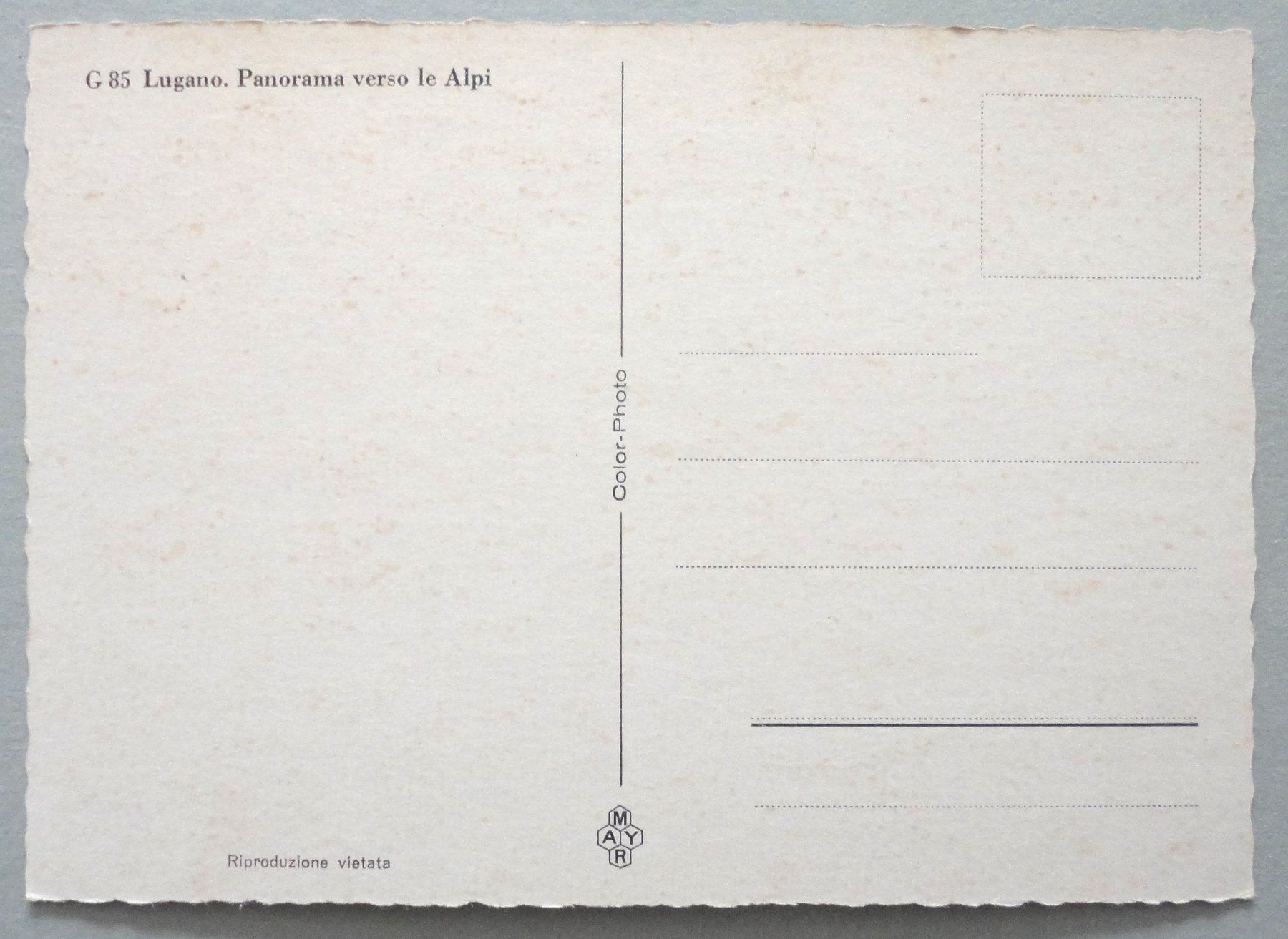 Cartoline postali: Lugano, Panorama verso le Alpi – Usato da Fétigny venduto da Billy2miny 1