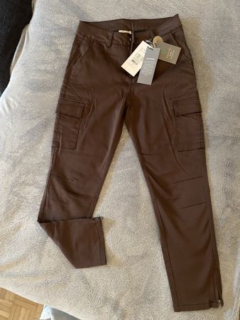 KAFFE Cargo Hose Kamandy cropped dunkelbraun 36 NEU