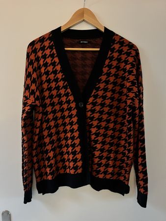 Navyboot Houndstooth Cardigan, pied-de-coq, Hahnentritt