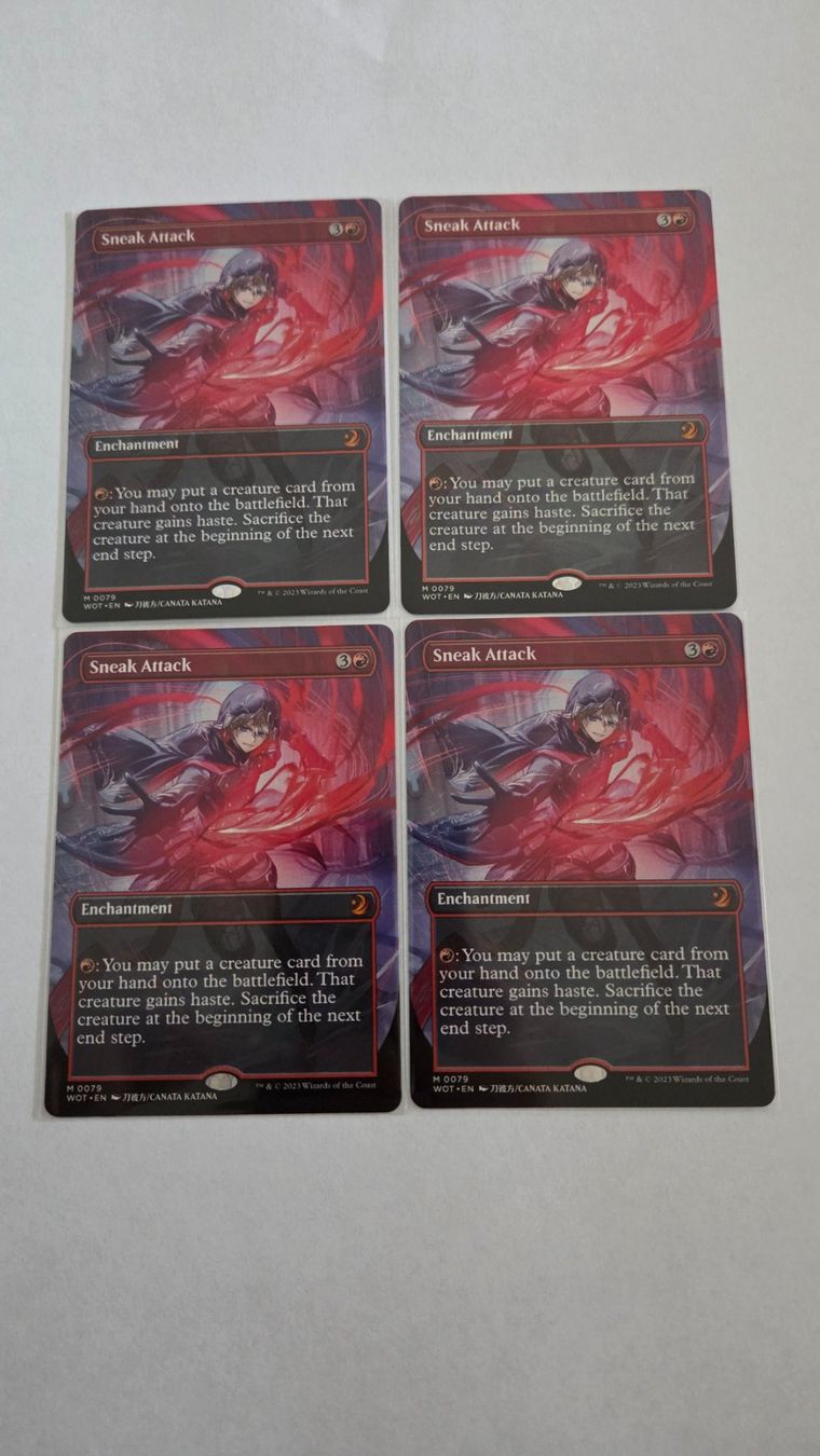 Magic The Gathering Carte collezionabili: Mtg 4x Sneak Atack...Special Art Work – Usato da Buchs SG venduto da Cheguevara33
