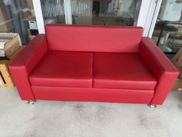 Bettsofa Rot Kunstleder