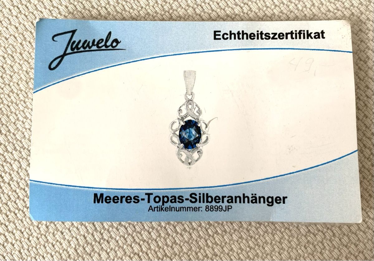 Ciondoli: Blauer Meeres Topaz Silberanhänger – Usato da Bern venduto da isa_ys7c 4