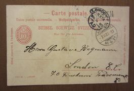 Postkarte von CH-Baden nach GB-London vom 07.03.1900