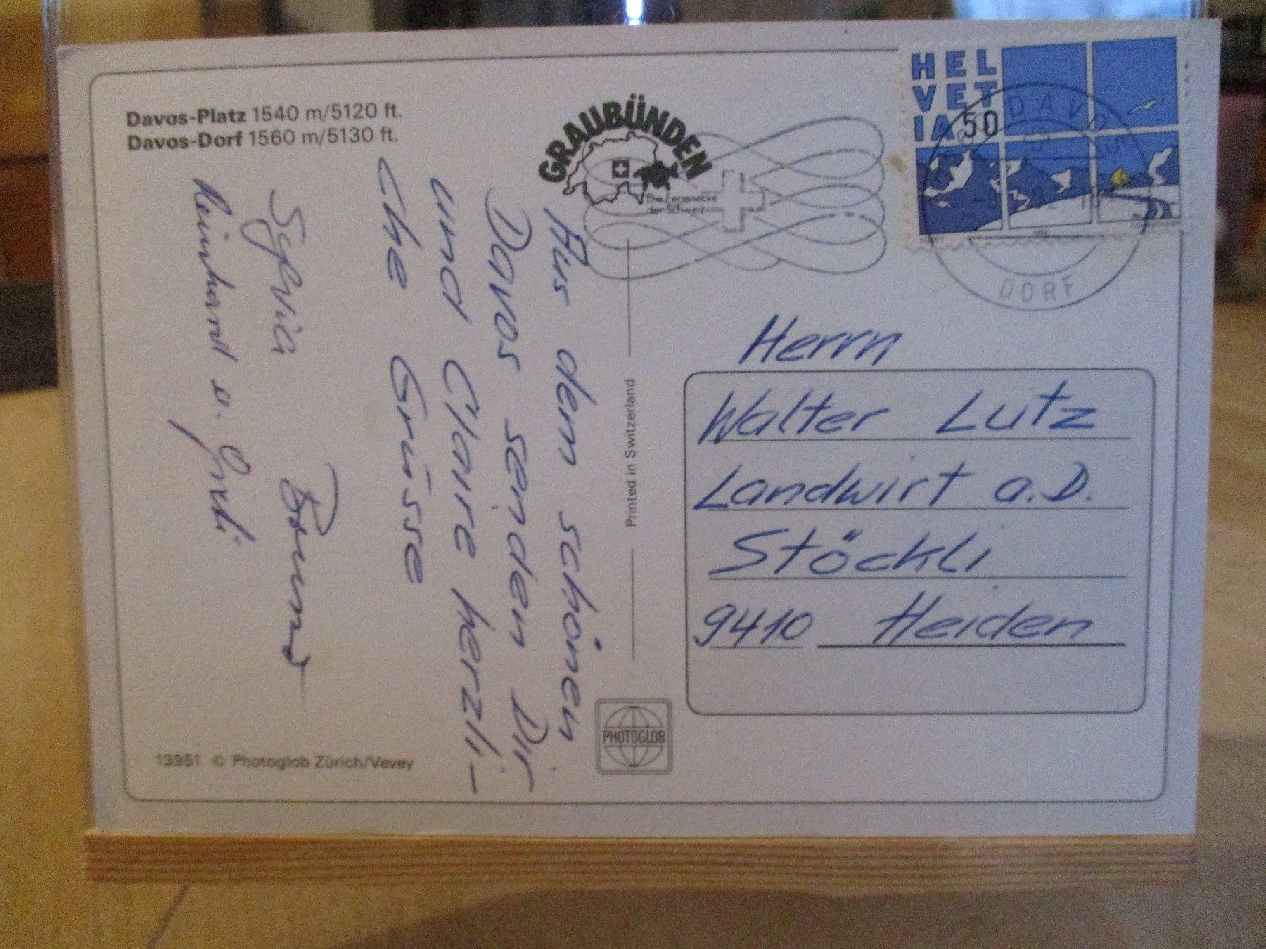 Cartes postales: Davos Postkarte Davos Platz 1992  3 – D'occasion à Felsberg par sanwill 1