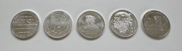 5x 20 Euro Gedenkmünzen (Silber) | Prägejahr 2016 komplett