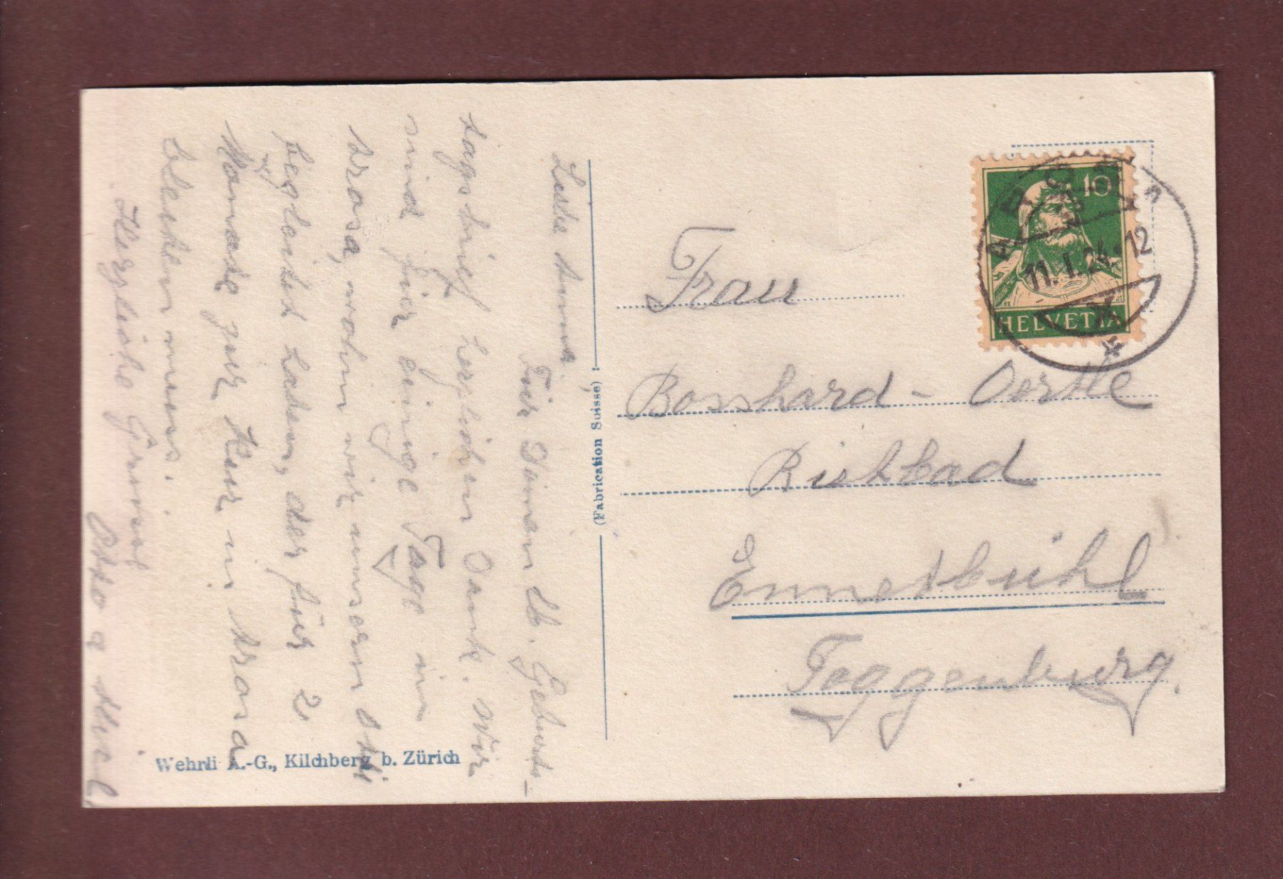 Cartoline postali: AROSA - Teilansicht - 1924 – Usato da Pully venduto da nicecards 1