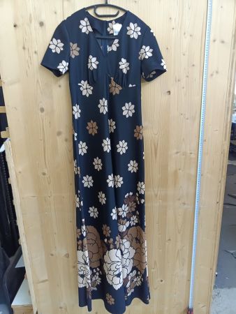 Maxi Vintage Kleid Blumenmuster kurzarm