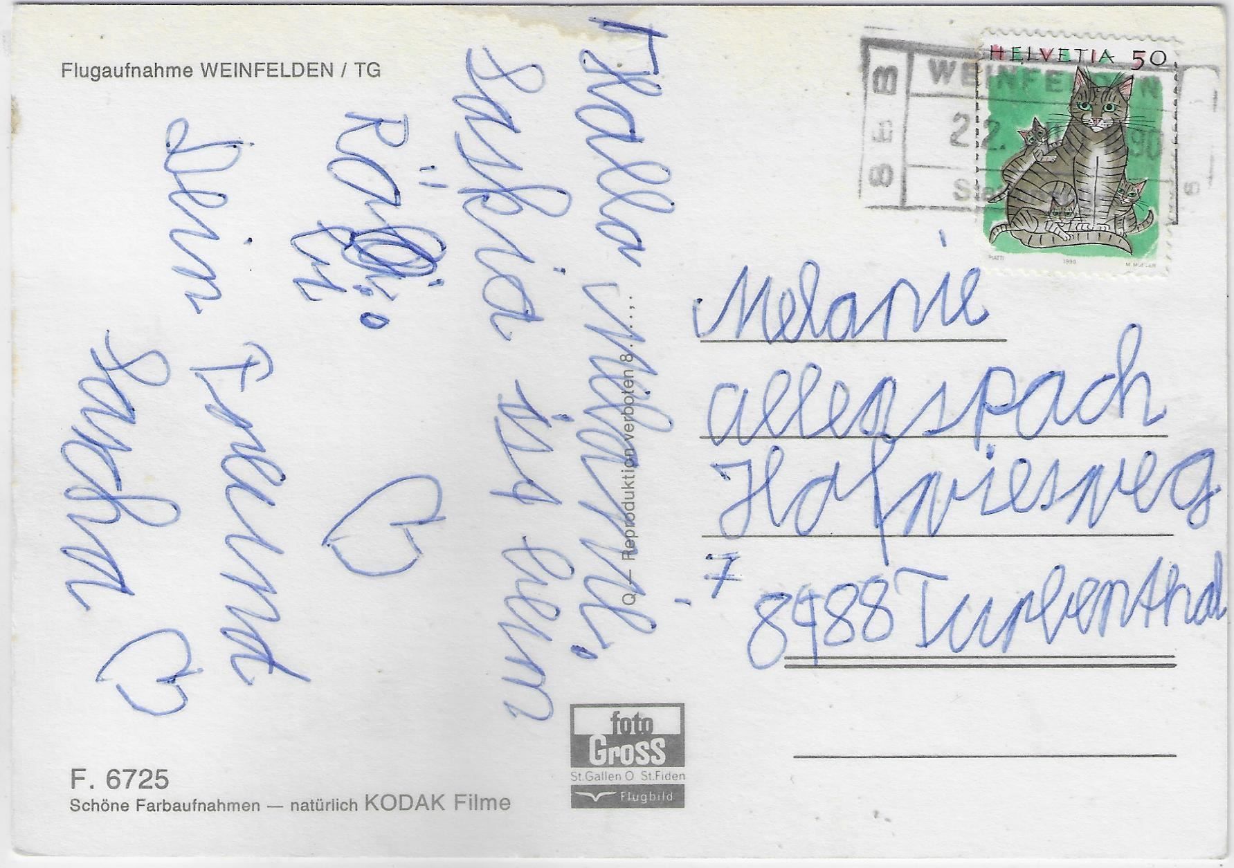 Cartoline postali: Flugaufnahme Weinfelden TG – Usato da Ettingen venduto da Kartenplanet 1
