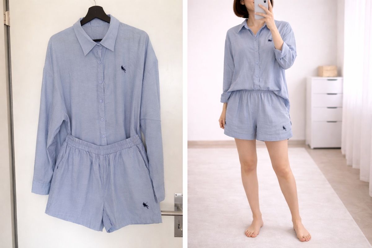 Blusen: Polo Set Hemd + Short Hellblau / Ensemble XL – Gebraucht aus Muensingen von drleevsy 1