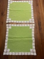 Grüne Tischdecke mit Spitze, 2 Stk.
