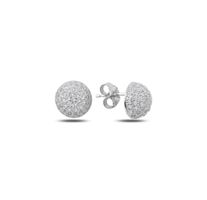 Ohrstecker rund Kugel Halbkugel Zirkonia 925 Silber 9mm