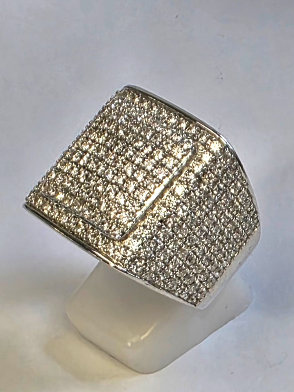 Anelli: Herren Ring mit vielen Diamanten Grösse 59 – Nuovo (secondo la descrizione) da Zürich venduto da Bieter04 1