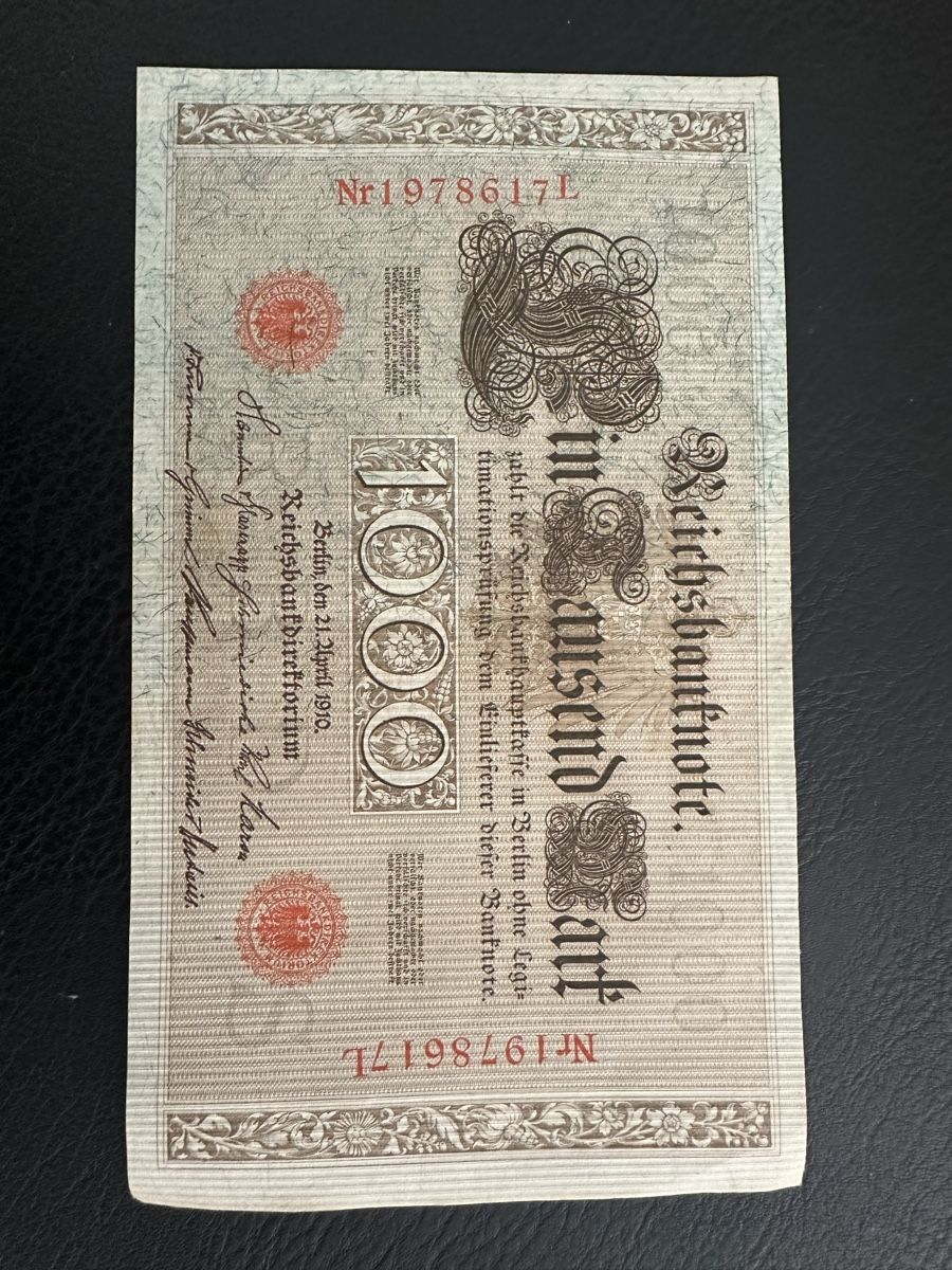 Banconote: deutsche 1000-Mark-Reichsbanknote – Usato da Mumpf venduto da Spannset