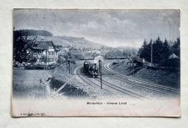 Winterthur - Dampfzug beim Inneren Lindt - alte Karte