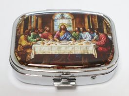 Metall Pillendose Abendmahl Jesus