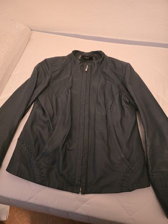 Leather Jacket Size 44 Dark Blue / pretrol