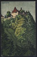 Künstler-AK Ryburg, Burg mit Bäumen