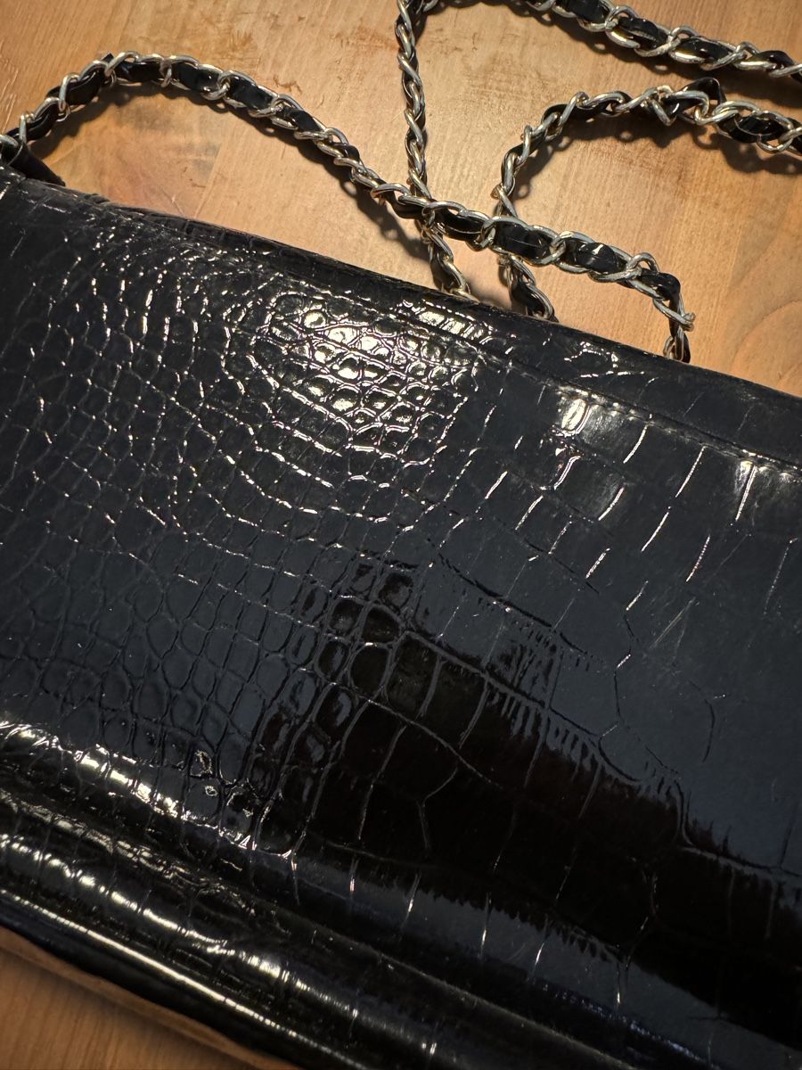 Borse da donna: Schicke schwarze Kroko-Tasche – Nuovo (secondo la descrizione) da Richterswil venduto da Manu55555 2