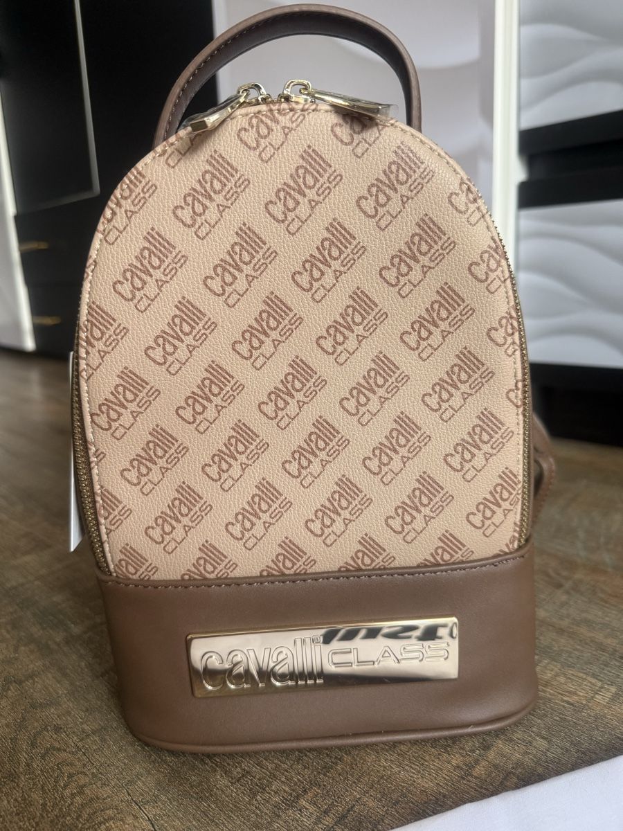 Roberto Cavalli Rucksäcke: Cavalli Class Rucksack braun mit Logo NEU – Neu und originalverpackt aus Lachen SZ von zsucard