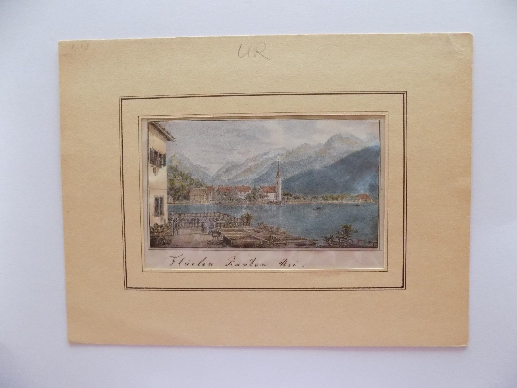 Incisioni: Flüelen Uri kolorierte Lithographie – Usato da Risch venduto da Antikfee