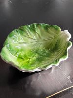 Keramikschale Blattform Salatgeschirr 6x Servierschale grün