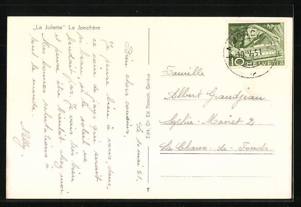 Cartoline postali: AK La Jonchère, La Joliette, 1951 – Usato da Berlin venduto da bartko-reher 1