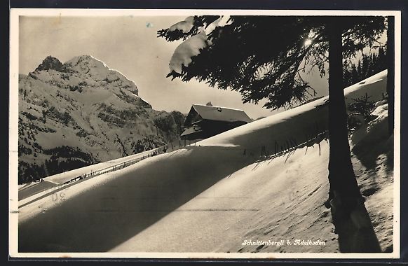 Cartoline postali: AK Adelboden, Schnittenbergli im Schnee – Usato da Berlin venduto da bartko-reher