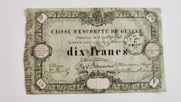 10 Franken 1856, Banknote Schweiz, rar (LP2)