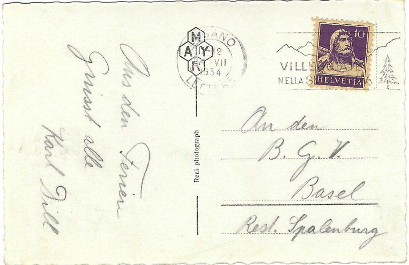 Cartoline postali: Alte AK Lugano-Paradiso, gebraucht, 1934 – Usato da Rheinfelden venduto da wil_m7gh 1