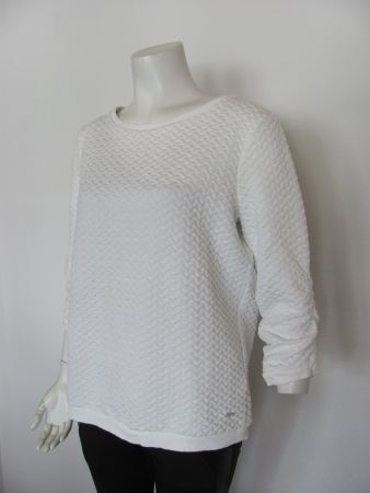 Weisser Pullover Tom Tailor Gr.M geraffte Ärmel