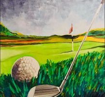 Golfplatz Malerei - Einzigartiges Kunstwerk für Golfer!