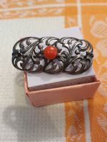 Jugendstil Designer Korallen, 800er Silber Brosche