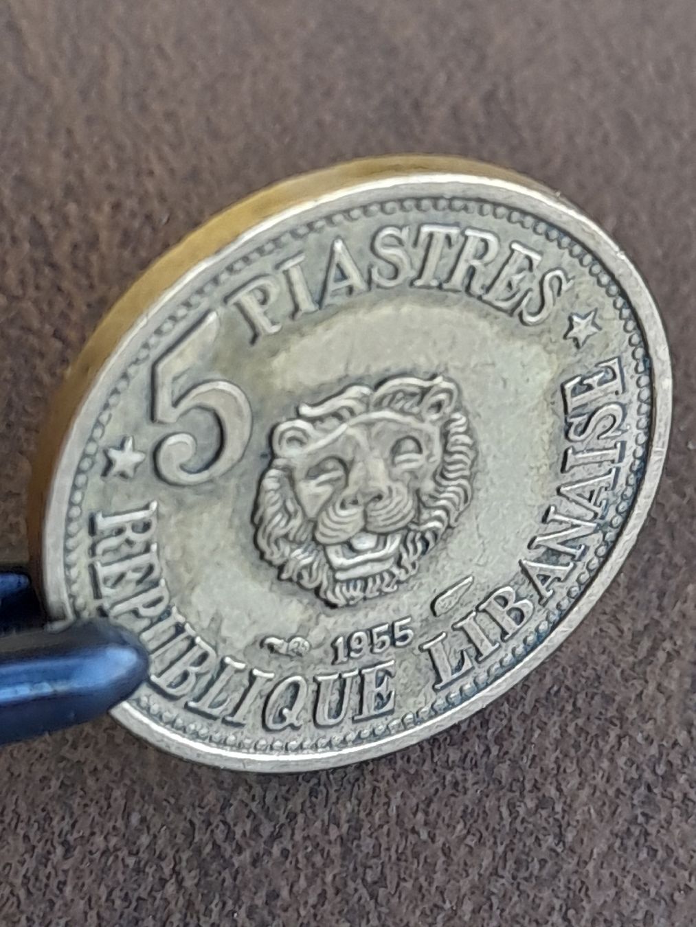 Alle Münzen: 5 Piaster 1955 Libanon  – Gebraucht aus Basel von Basel_20 1