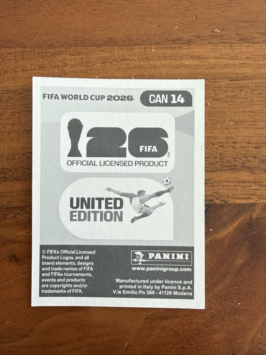 Panini Carte collezionabili: Panini FIFA WM 2026 Einzelsticker CAN 14 – Nuovo (secondo la descrizione) da Adligenswil venduto da alina__delia 1