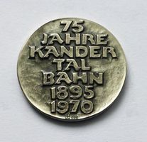 75Jahre KANDERTAL BAHN, 1895-1970, 14.4g Silber/argent