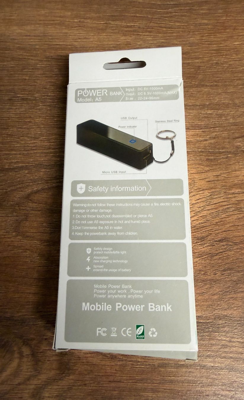Batterie: Power Bank Modell A5 mit 2600mAh – Nuovo (secondo la descrizione) da Nussbaumen AG venduto da olitech5415 1