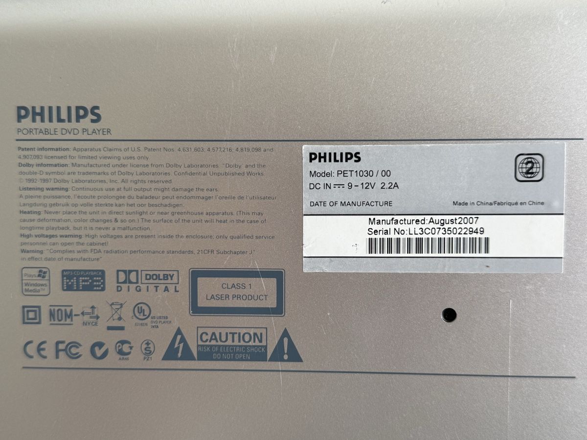 Philips Lettore multimediale portatile: Philips PET1030 Tragbarer DVD Player – Usato da Konolfingen venduto da petzipetz 2