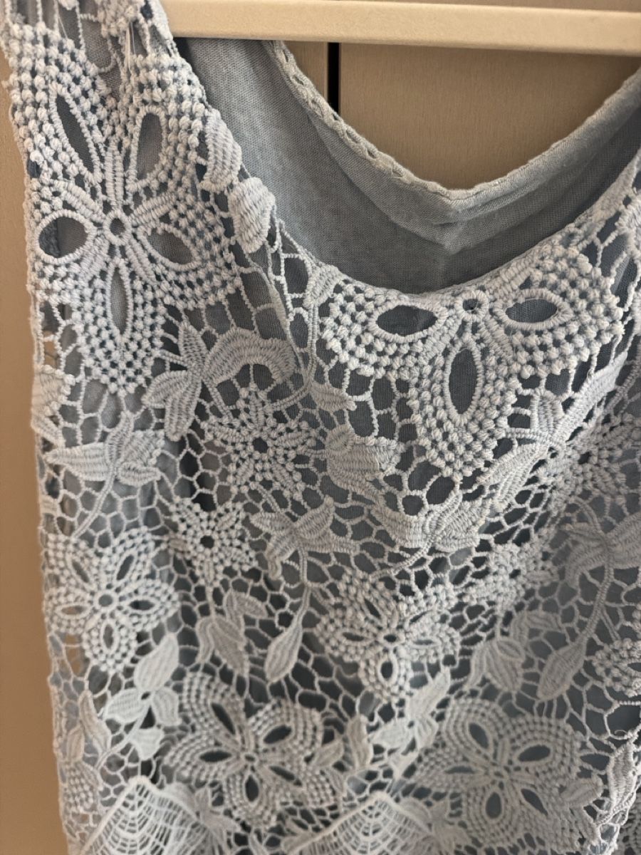 Camicette: Light Blue Summer Tank Top with Lace - Size Medium – Nuovo (secondo la descrizione) da Paradiso venduto da Ixaya.studio 1