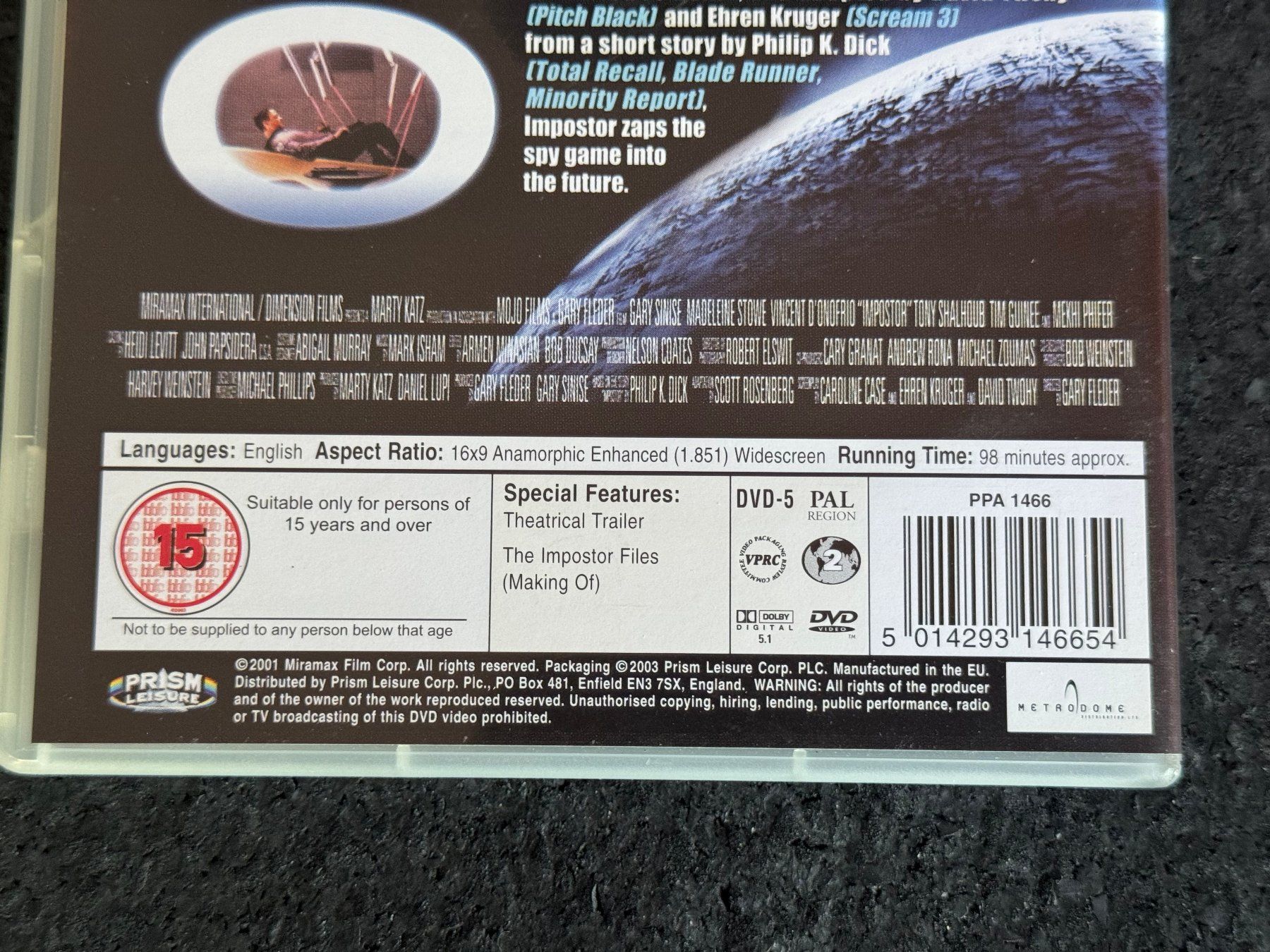 Tutti i DVDs: Impostor spunky SciFi Thriller DVD – Usato da Fribourg venduto da tschjoly 3