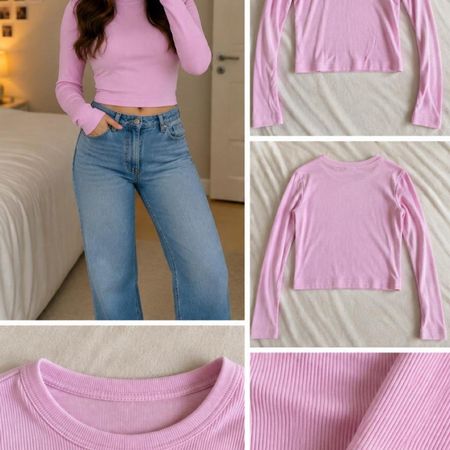 Bershka Women's Pink Crop-top