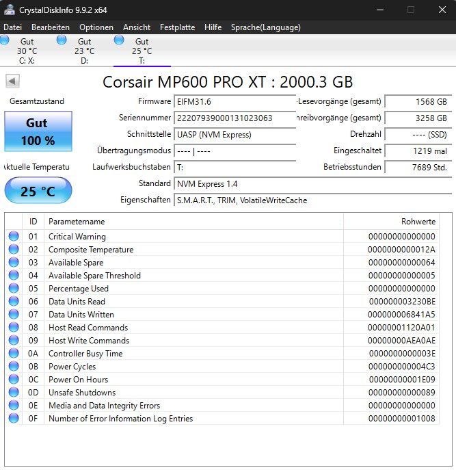 Corsair Dischi rigidi: SSD CORSAIR MP600 PRO XT 2TB – Usato da Bern venduto da SuperFlySK 3