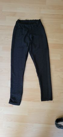 Schwarzi Leggings mit Wabenmuster, neuwertig, Gr. XL