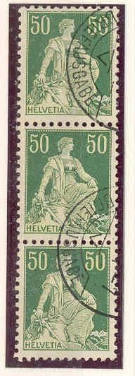 Alle Briefmarken: 1940 Nr.113y 3er-Streifen gest. – Gebraucht aus Winterthur von Kyoung
