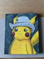 Pikachu Grey Hat Gemälde, Original Handarbeit