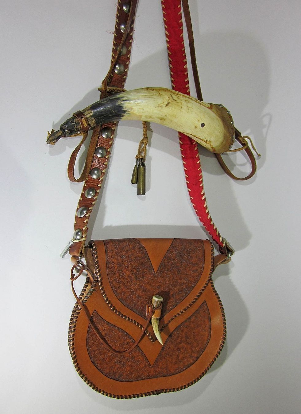 Borse: Jagdtasche mit Pulverhorn – Usato da Bäretswil venduto da robsonantik 7