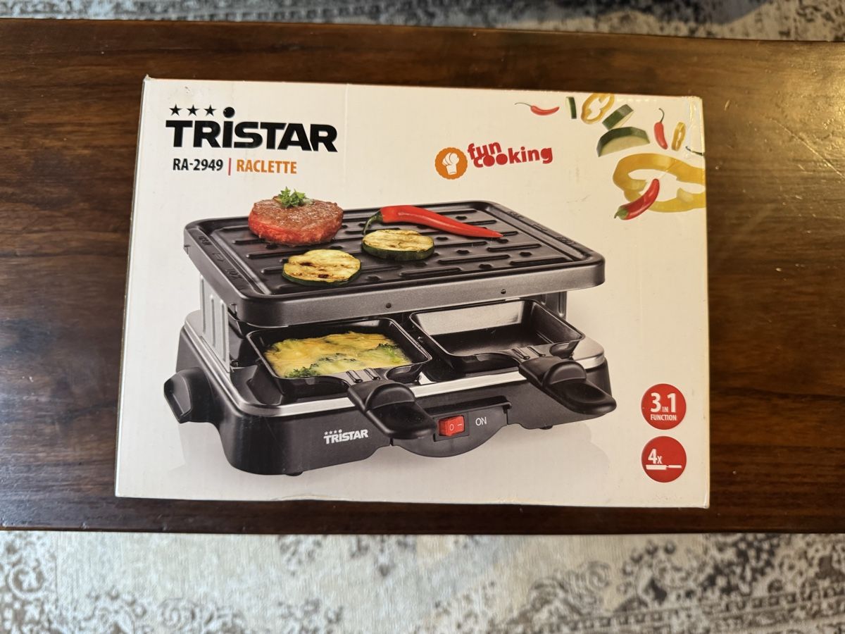 Gratar De Raclette Tristar Pentru Pana La 4 Persoane, 4 Tigai, 500 Wati Ra 2949 P20250670