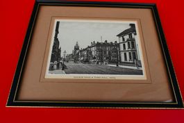 Historischer Druck Church Road & Town Hall Hove HE010
