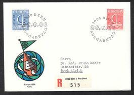 R-FDC Serie 443-444 Europamarken ET 26.9.1966 schön illustr.