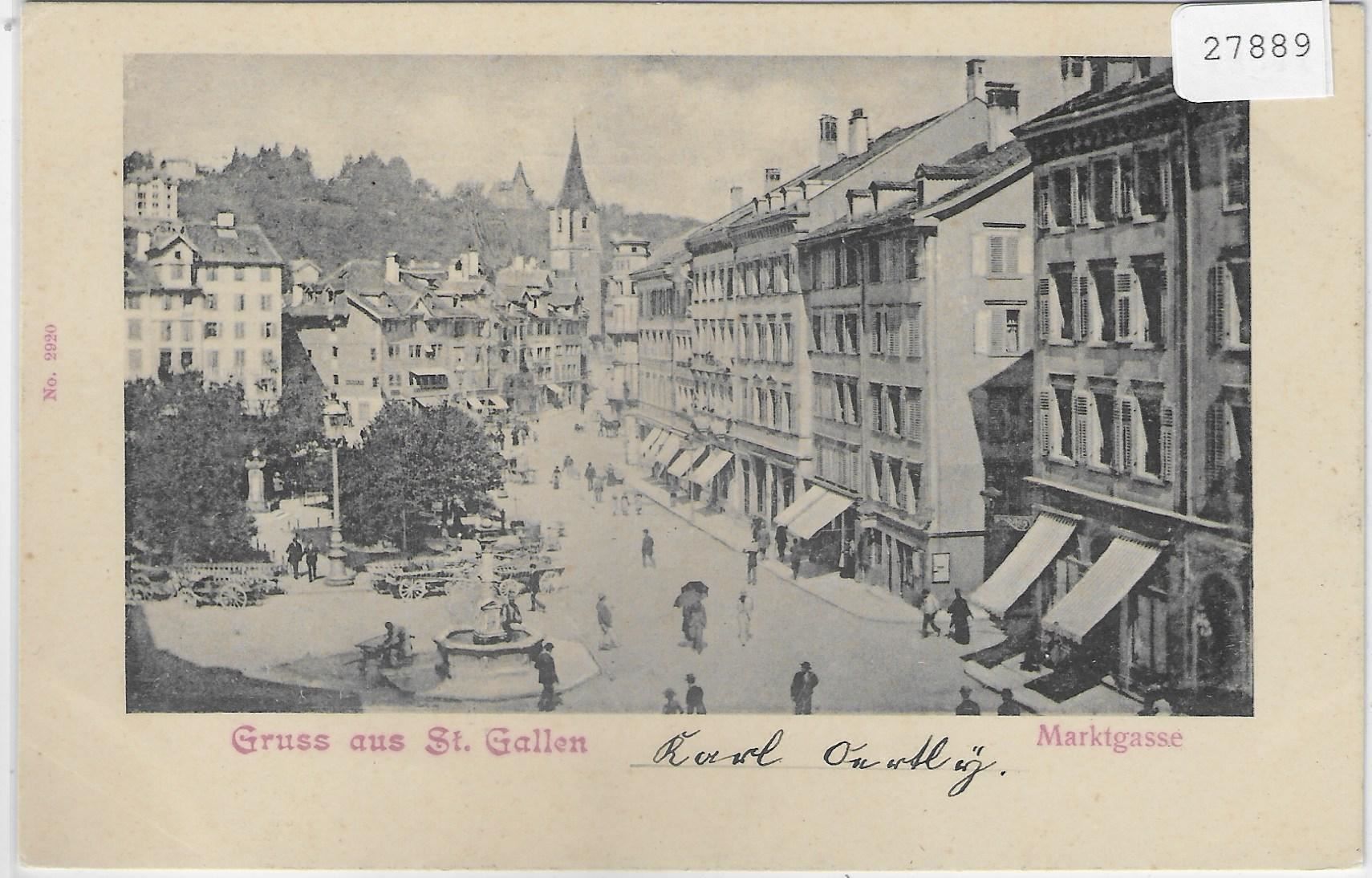 Cartoline postali: Gruss aus St. Gallen - Marktgasse – Usato da Ettingen venduto da Kartenplanet