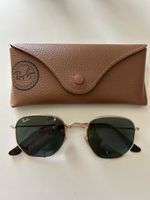 Ray-Ban Hexagonal Sonnenbrille goldfarben mit Etui